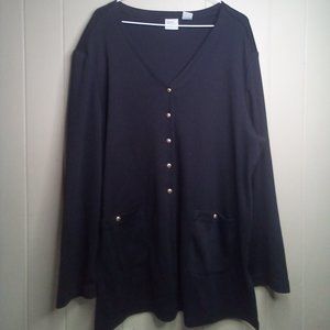 Giorgio Fiorlini Cardigan 22 24 Button Front Pockets Black